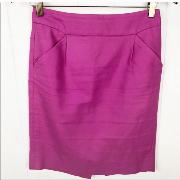 J. Crew The pencil skirt in purple orchid 0 - Picture 1 of 5